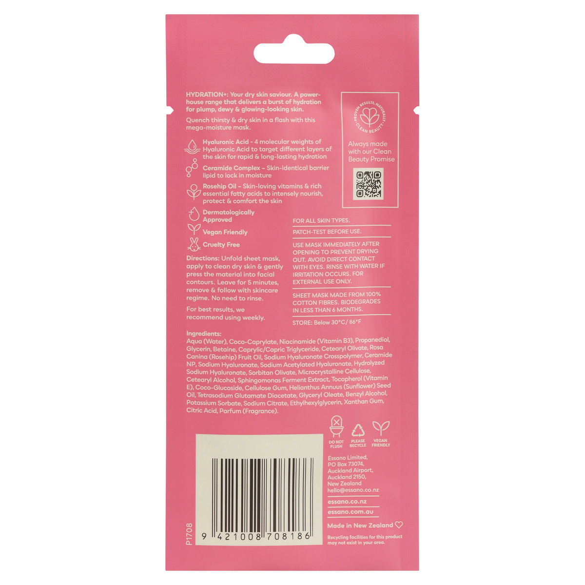 Essano Hydration+ Moisture Sheet Mask 15ml
