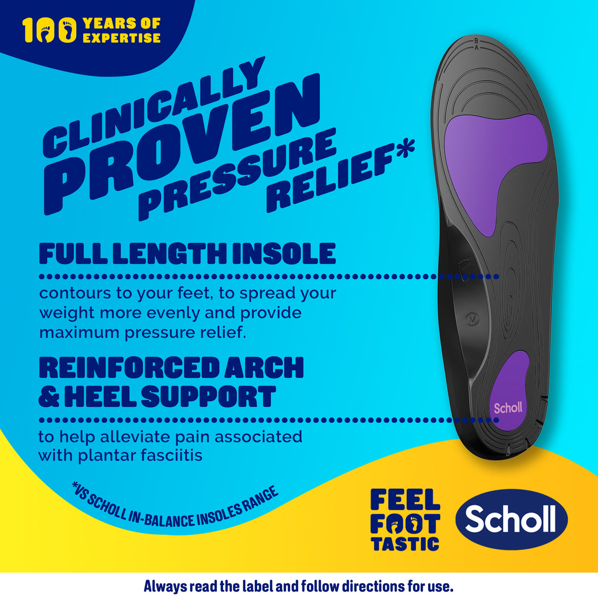 Scholl In Balance Pain Relief Plantar Fasciitis Orthotics - Medium