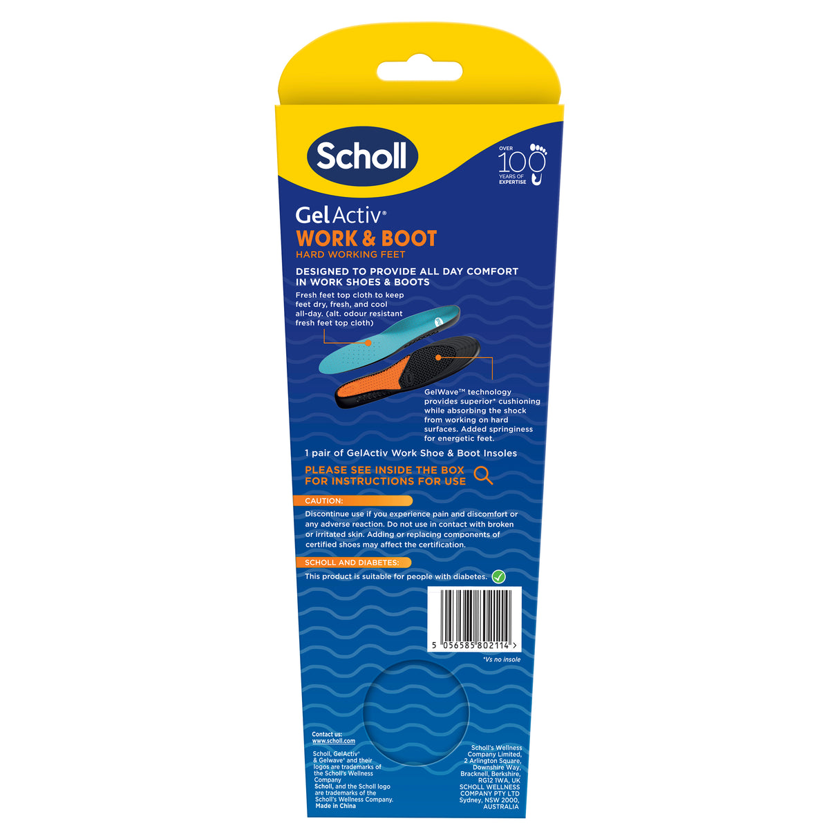 SCHOLL Gel Activ Insole Work&Boot S