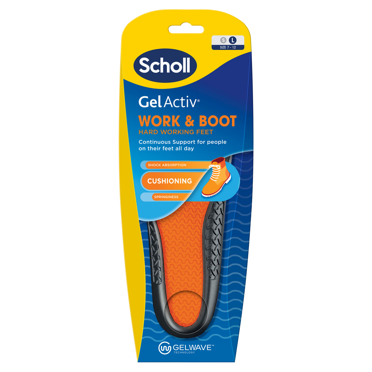 SCHOLL Gel Activ Insole Work&Boot L
