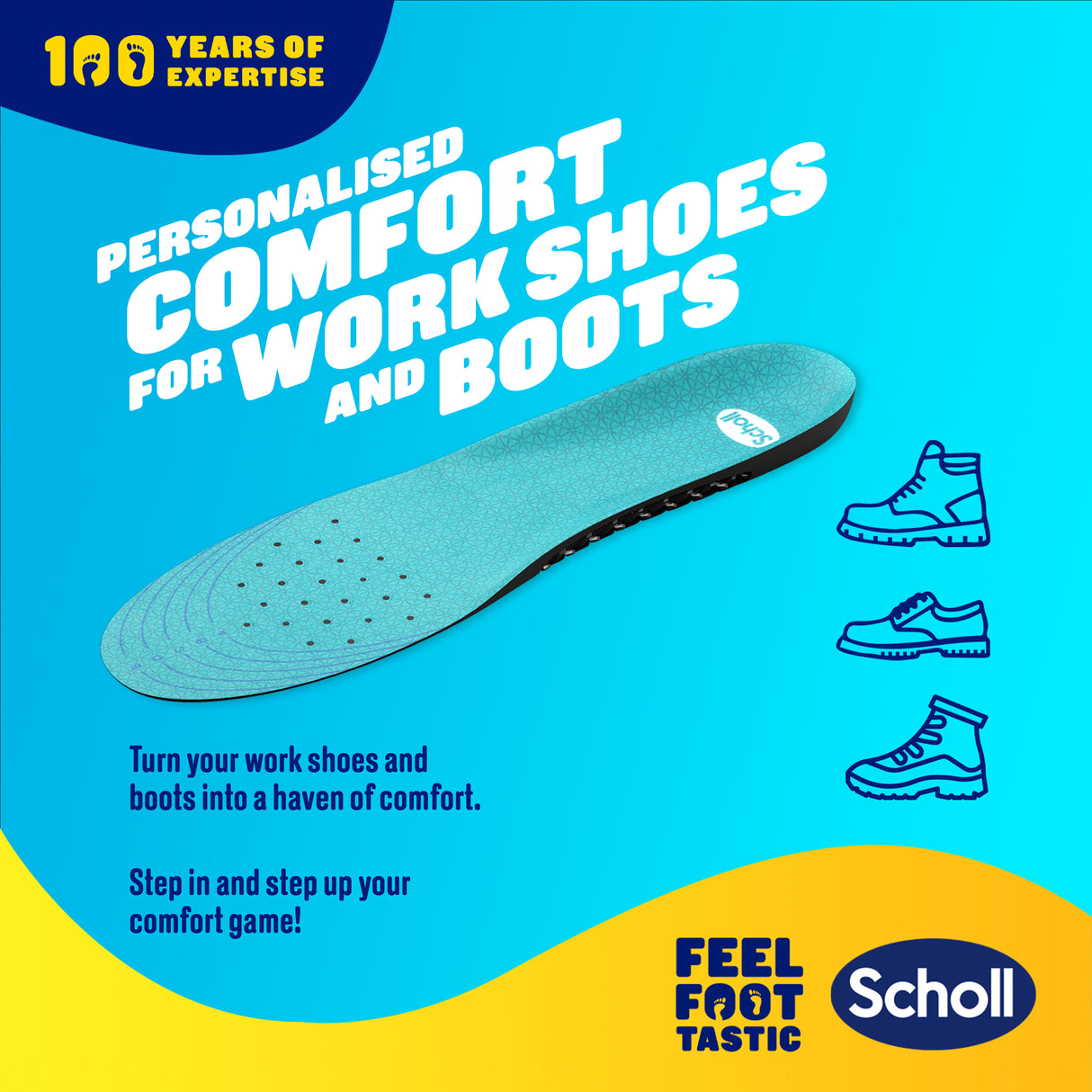 SCHOLL Gel Activ Insole Work&Boot L
