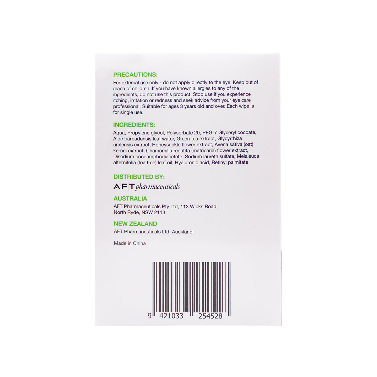 Opti-Soothe PF Eyelid Wipes 30pk