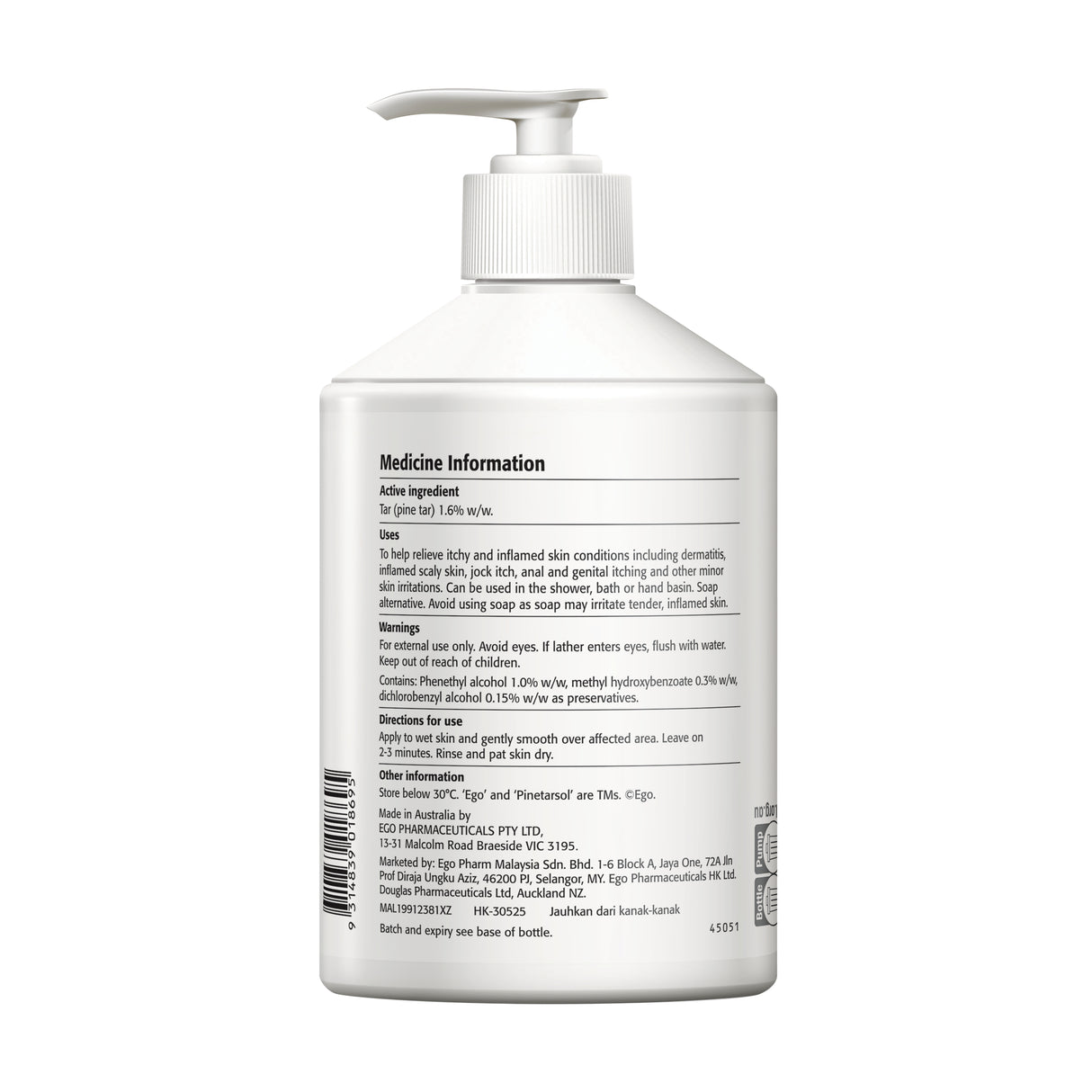EGO Pinetarsol Gel Pump 450g