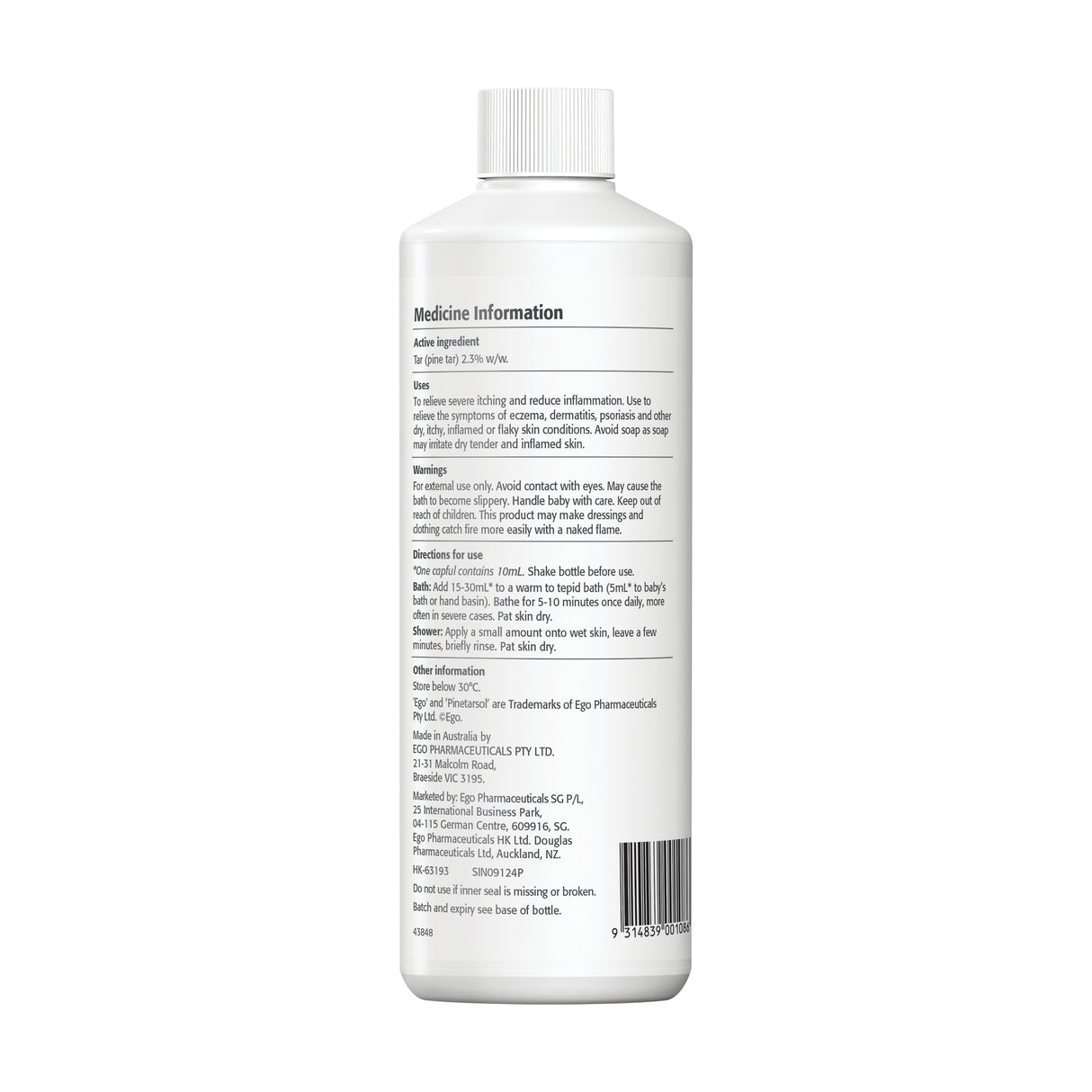 Ego Pinetarsol Bath Oil  500ml