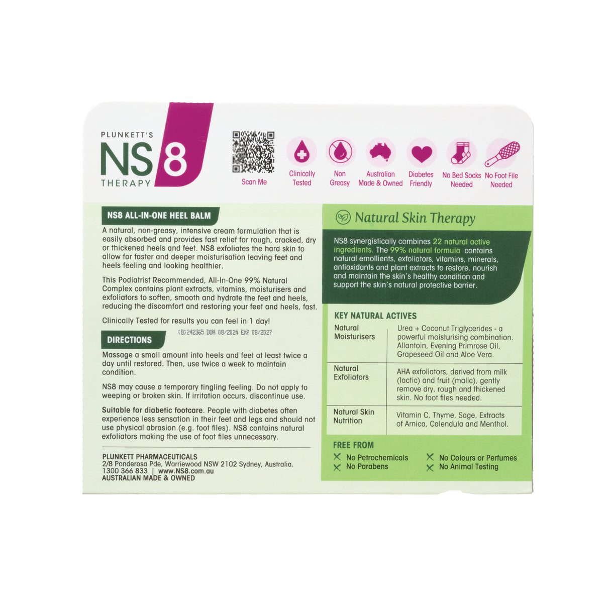 Plunkett's NS 8 Heel Balm Complex 75g