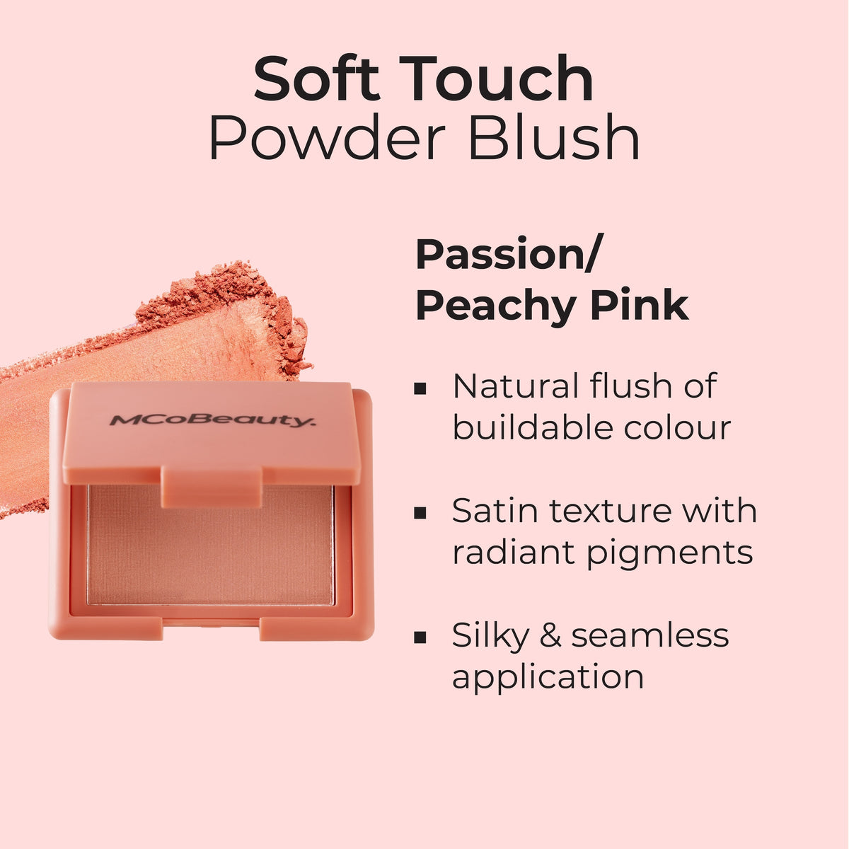 MCoBeauty Powder Blush Passion Peachy Pink