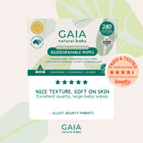 GAIA Natural Baby Water + Ceramides Biodegradable Wipes 280pk