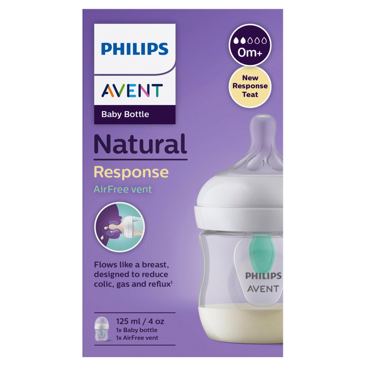 AVENT Natural Response Bottle Air Free Vent 125ml
