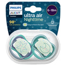 Philips Avent Soother Ultra Air Night 6-18m 2pk