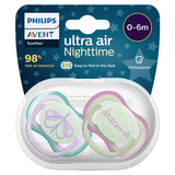 Philips Avent Soother Ultra Air Night 0-6m 2pk
