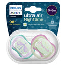 Philips Avent Soother Ultra Air Night 0-6m 2pk