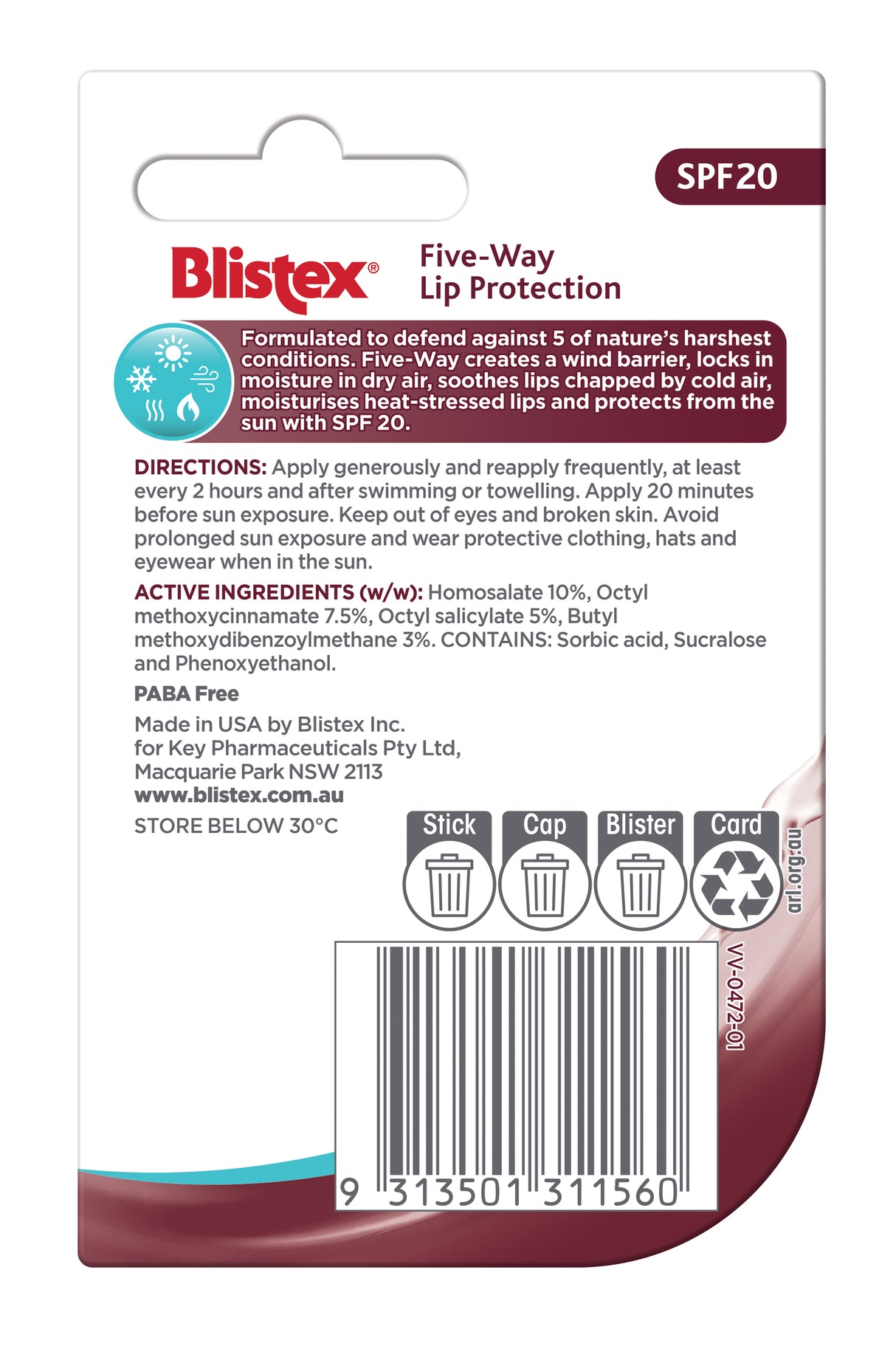 Blistex 5-Way Lip Protection SPF20 4.25g