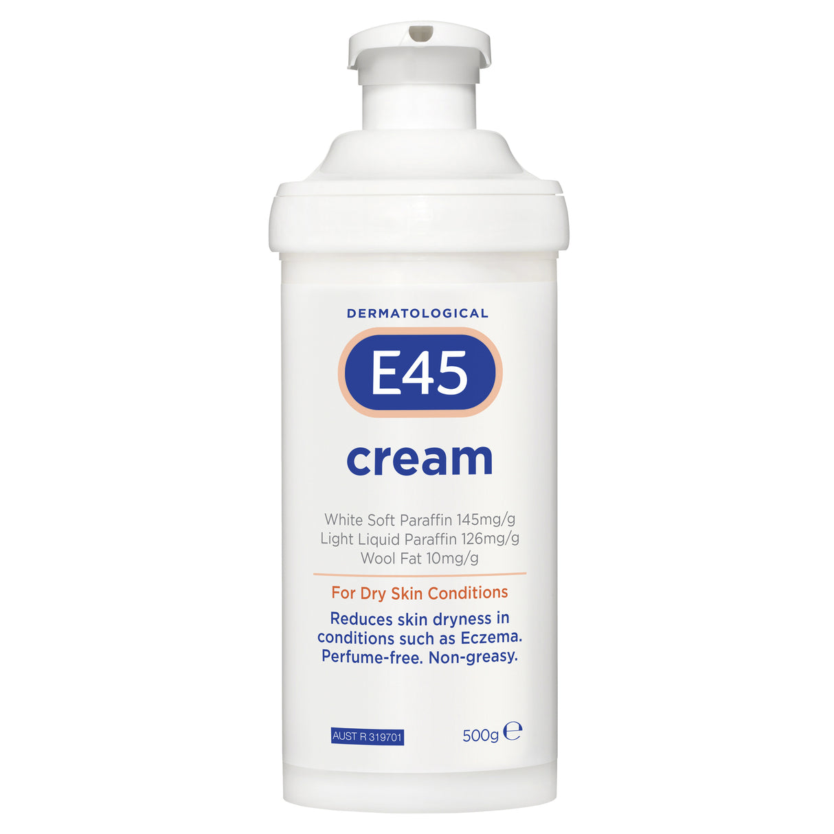 E45 Moisturising Cream for Dry Skin and Eczema (Pump format)