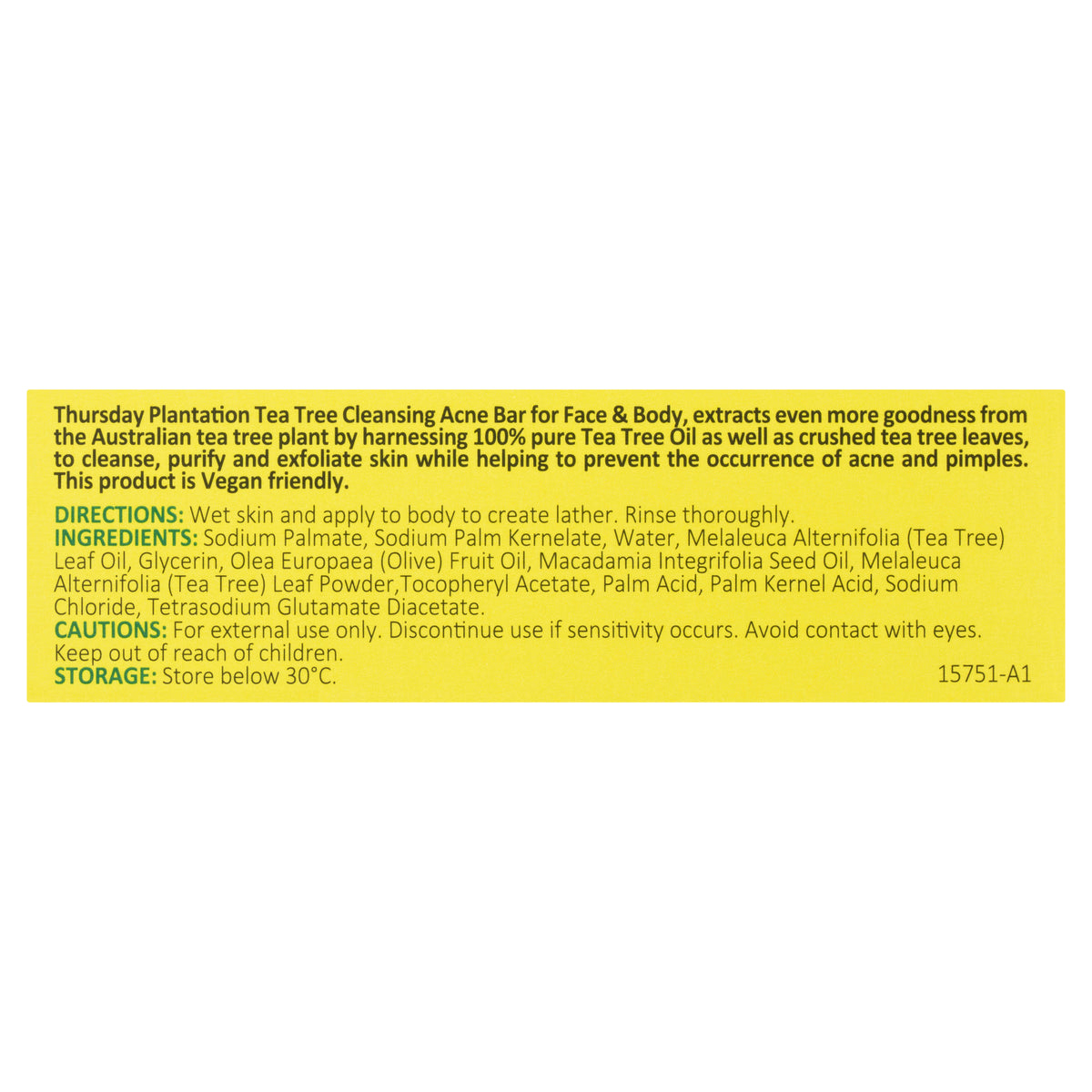 Thursday Plantation Cleansing Bar for Face and Body 95 g