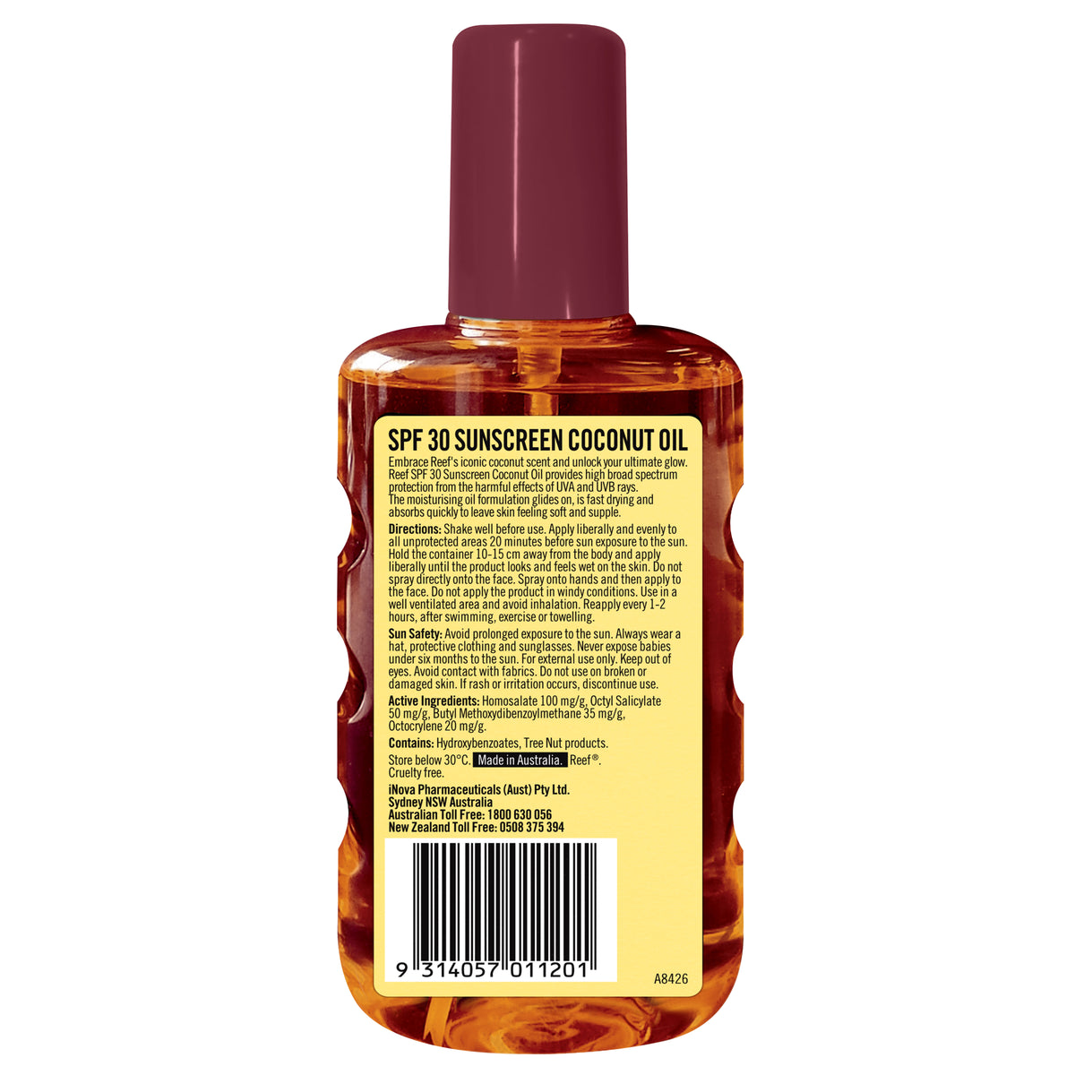 Reef Coconut Sunscreen Oil Spray SPF 30 220mL
