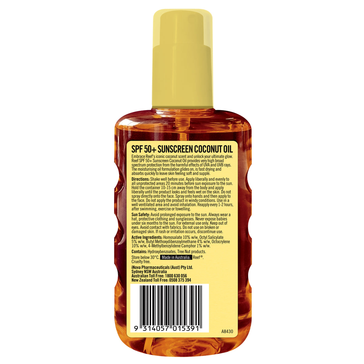 Reef Coconut Sunscreen Oil Spray SPF 50+ 220mL