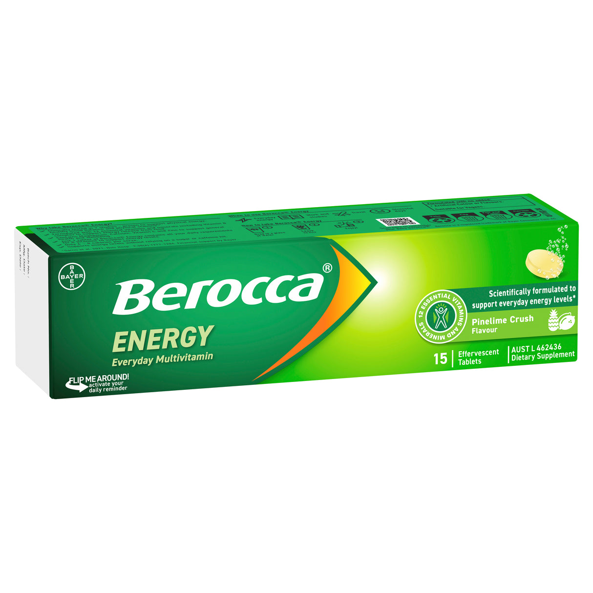 Berocca Energy Pinelime Crush Tablets 15s