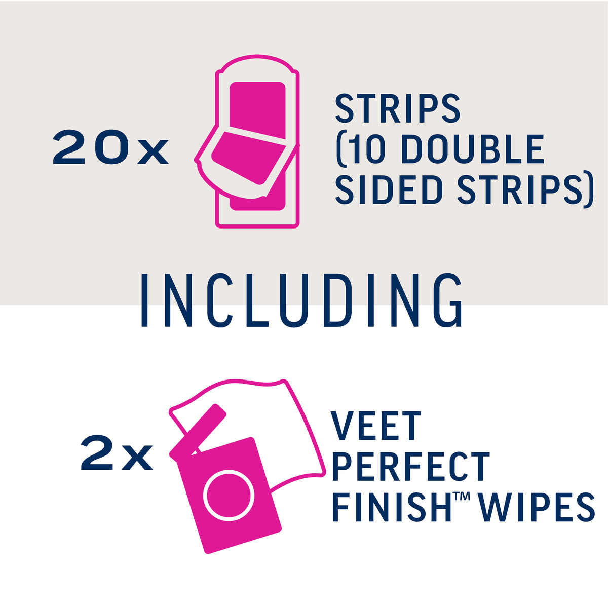 Veet Pure Hair Removal Cold Wax Strips Face Sensitive Skin 20 Pack