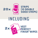 Veet Pure Hair Removal Cold Wax Strips Face Sensitive Skin 20 Pack