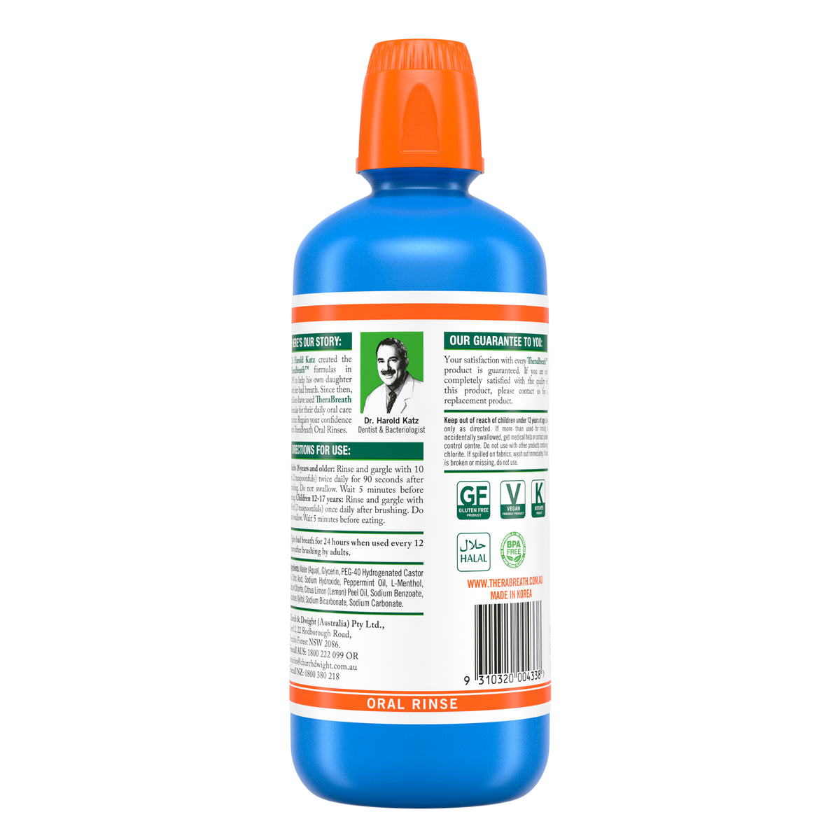 TheraBreath Oral Rinse Icy Mint 1l