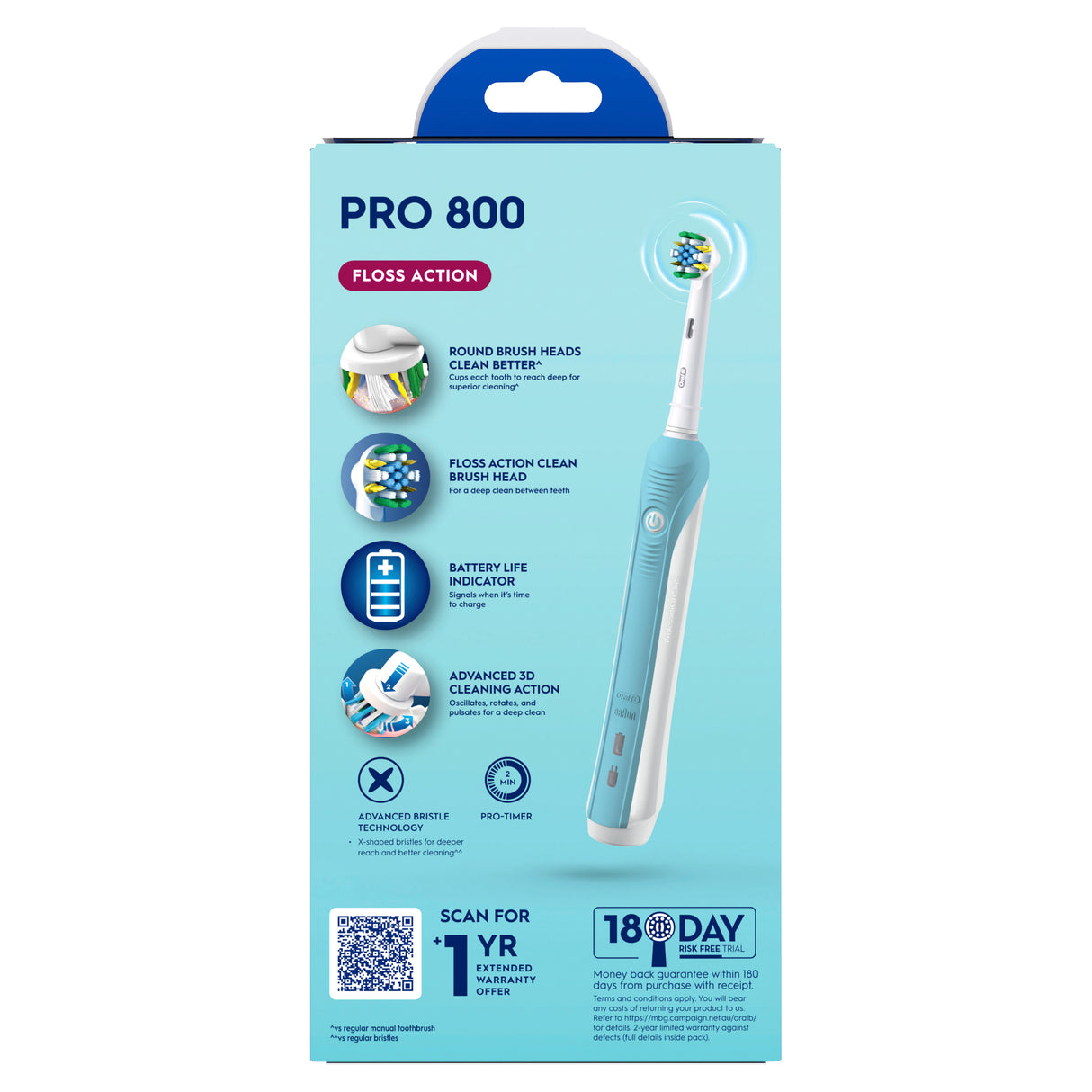 Oral-B Pro 800 floss Action Power Brush Blue