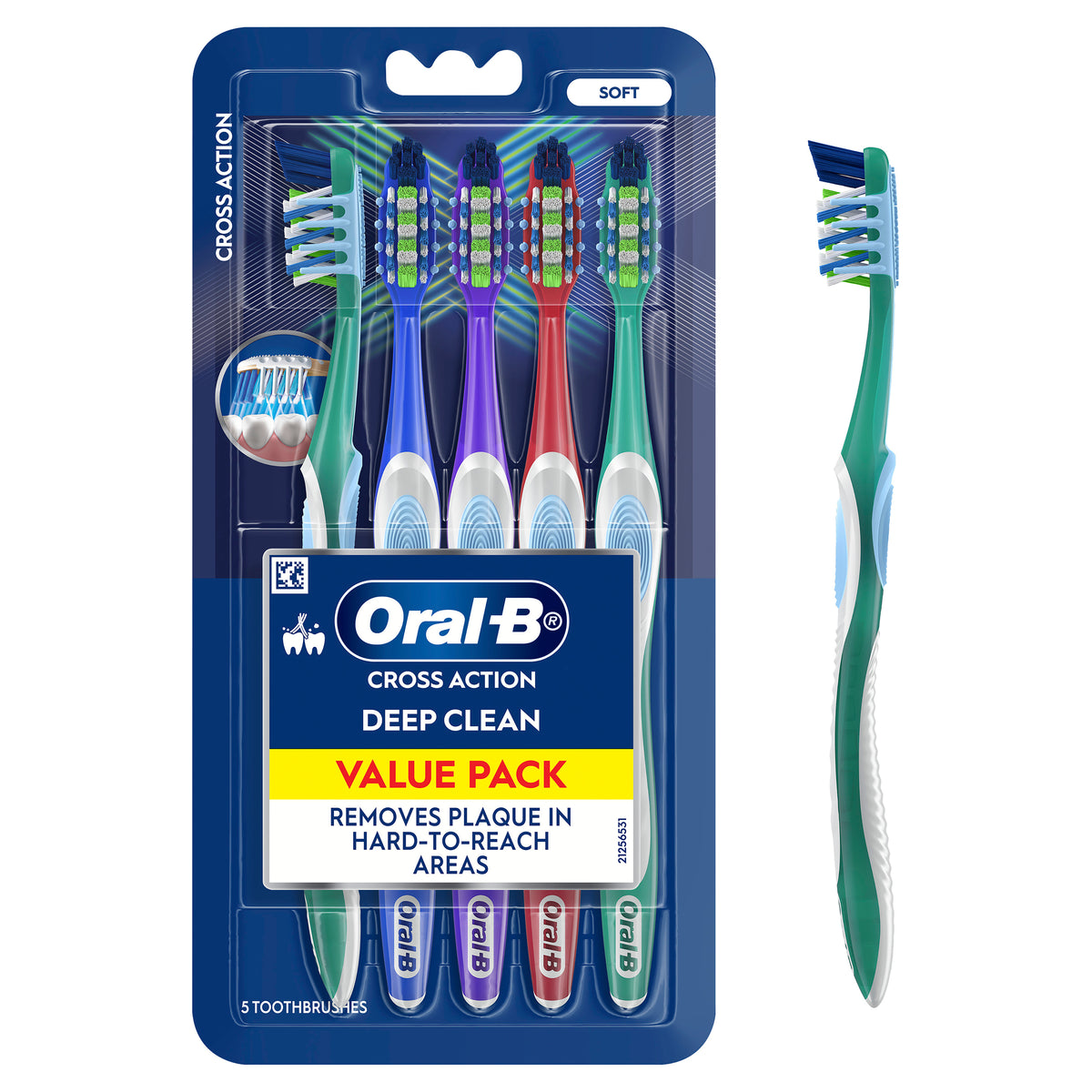 Oral-B Cross Action 7 Benefit Manual Tooth Brush 5pk
