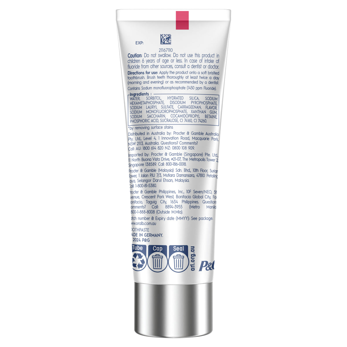 ORAL B 3D Int Wht Frsh Blast T/P 95g