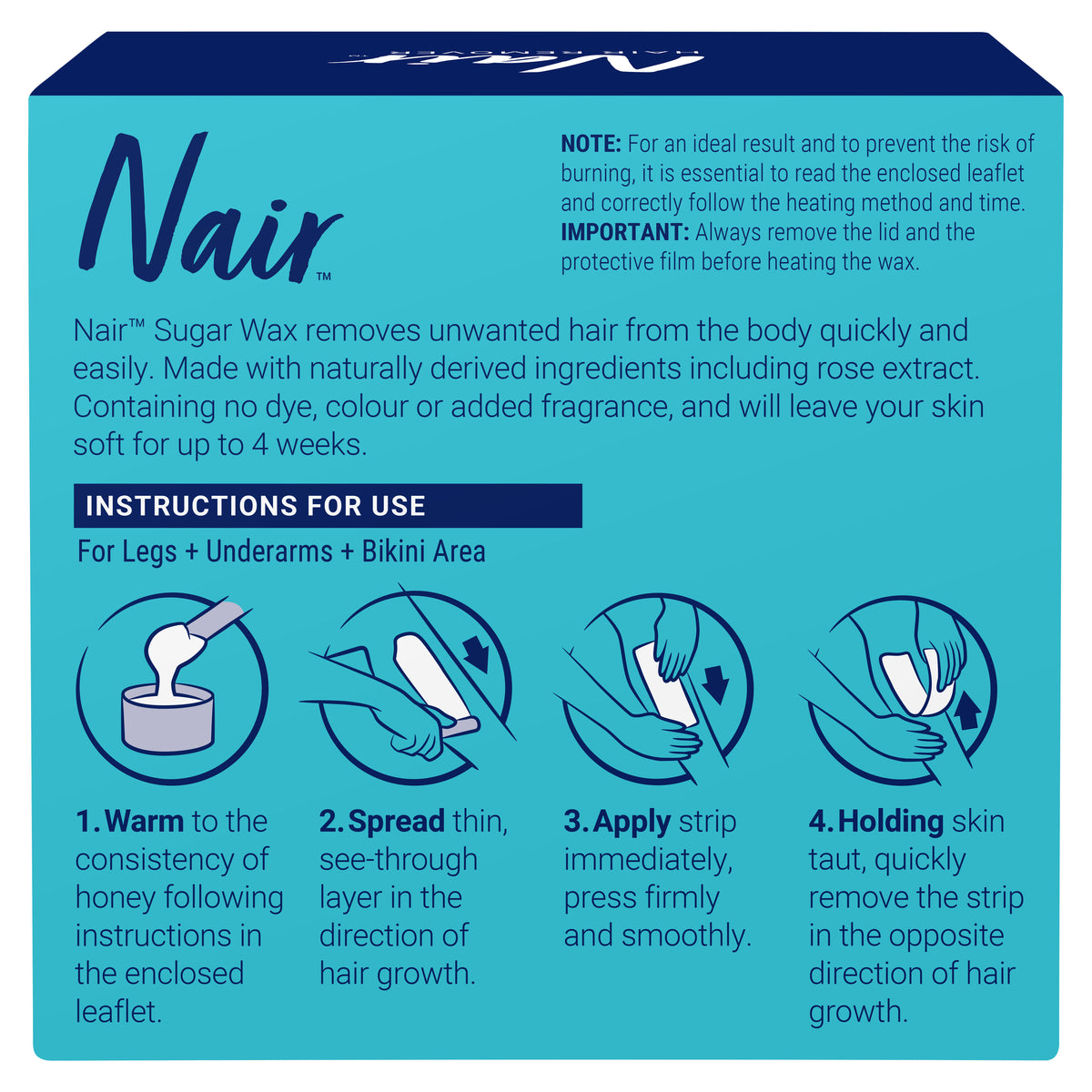 Nair Sugar Wax Rose 350ml