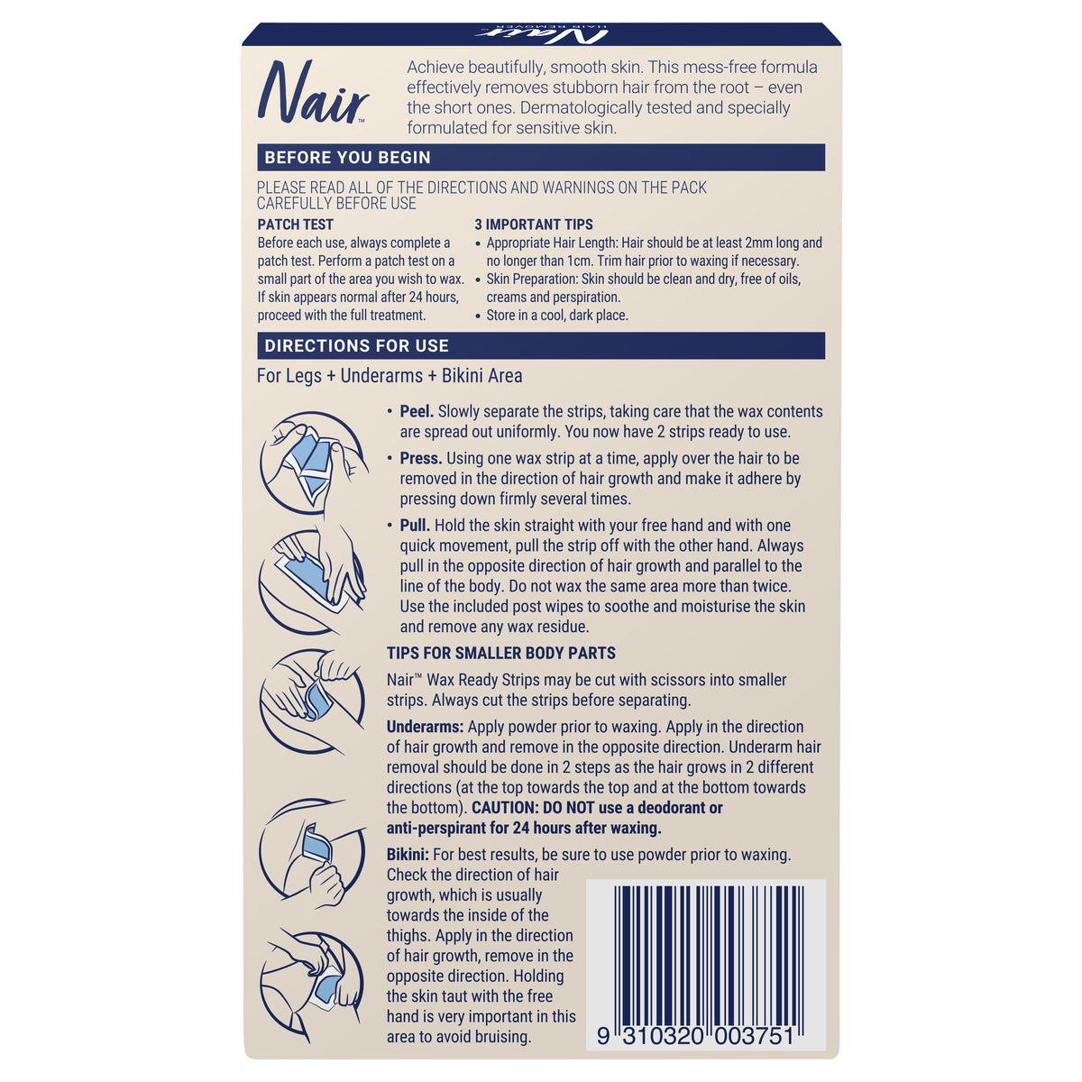 Nair Soft Natural Wax 40 Large Strips