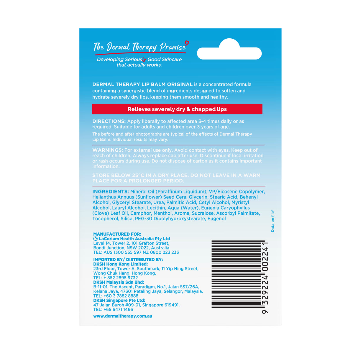Dermal Therapy Lip Balm Original Stick 4.8g