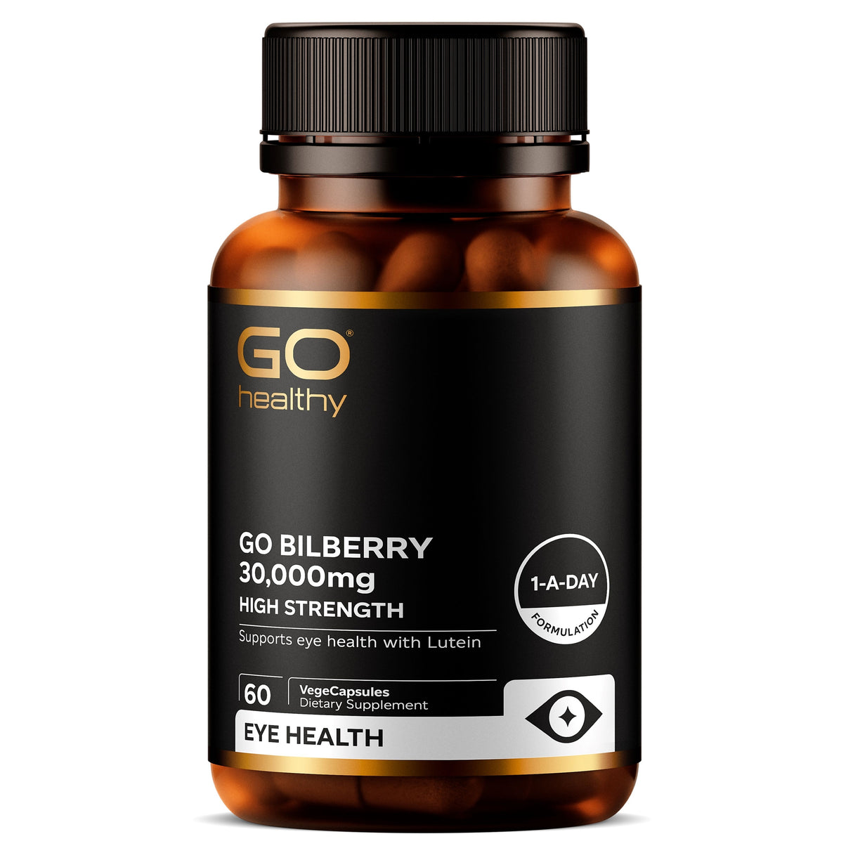 GO Healthy GO Bilberry Supplement 30,000 mg 60 Vcaps