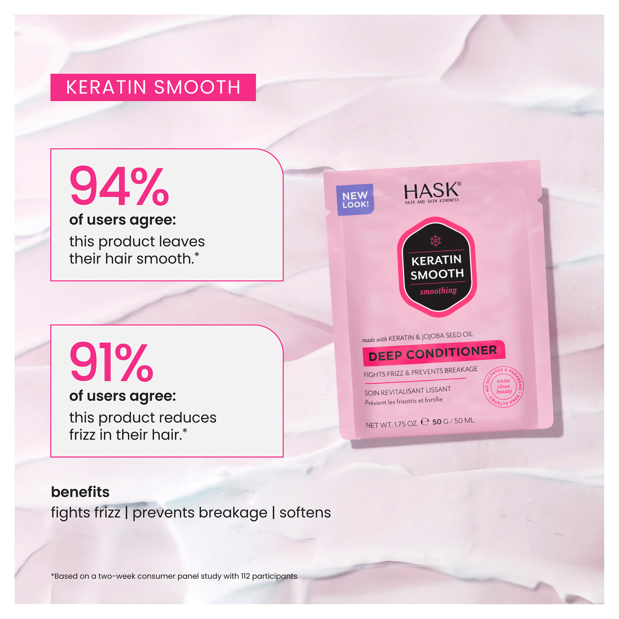 Hask Keratin Protein Smoothing Deep Conditioner Sachet 50g