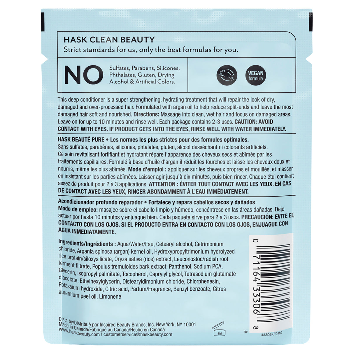 Hask Argan Oil Repairing Deep Conditioner Treatment Pack 50g