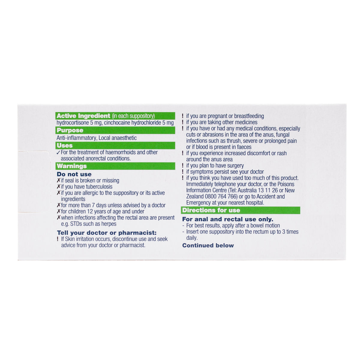 Proctosedyl Suppository 5mg 12 Pack