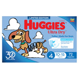 Huggies Ultra Dry Nappies, Boys, Size 4 (10-15kg), 72 Pack (Jumbo)