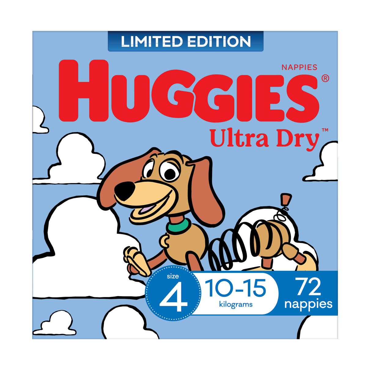 Huggies Ultra Dry Nappies, Boys, Size 4 (10-15kg), 72 Pack (Jumbo)