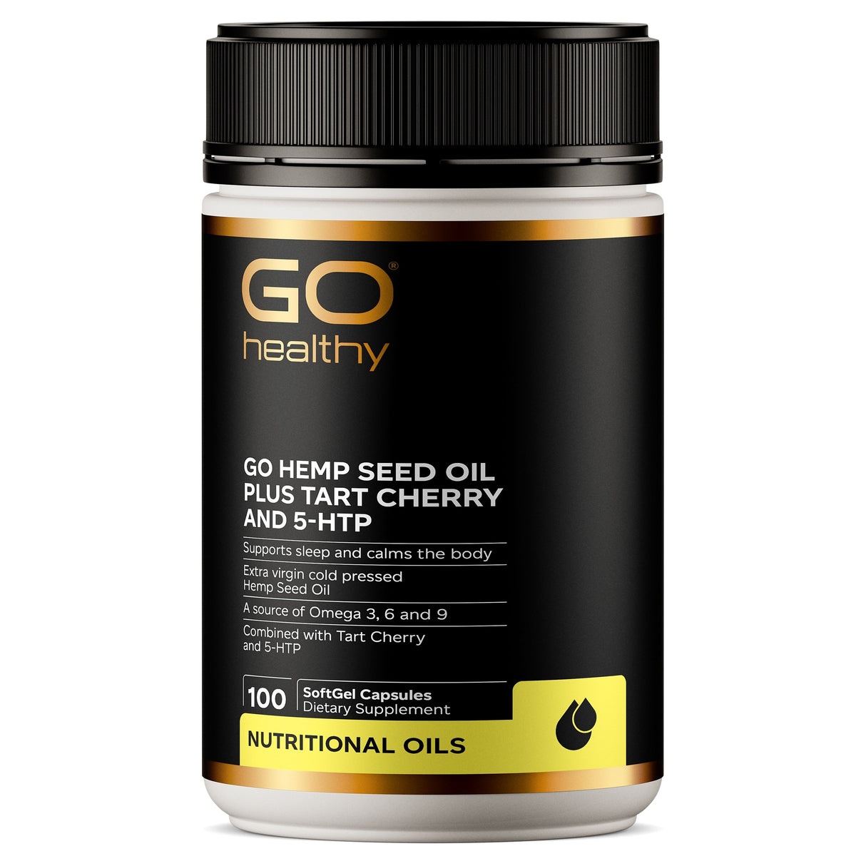 GO Hemp Seed Oil Capsules Plus Tart Cherry & 5HTP 100s