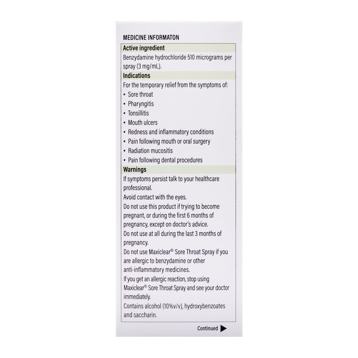 MAXICLEAR Sore Throat Spr 3mg 30ml
