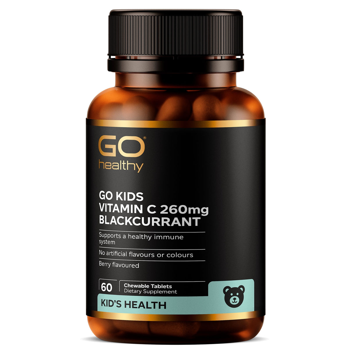GO Healthy GO Kids Vitamin C Chewable Tablets 260mg Blackcurrant