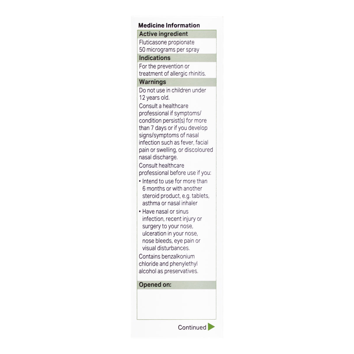 HISTOLEVE Hayfever N/Spray 50mcg 120