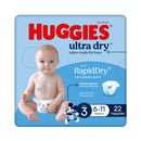 Huggies Ultra Dry Nappies Boy Size 3 (6-11kg) 22 Pack