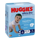 Huggies Ultra Dry Nappies Boys Size 4 (10-15kg) 18 Pack