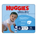 Huggies Ultra Dry Nappies Boys Size 4 (10-15kg) 18 Pack