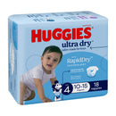 Huggies Ultra Dry Nappies Boys Size 4 (10-15kg) 18 Pack