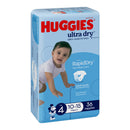 Huggies Ultra Dry Nappies Boys Size 4 (10-15kg) 36 Pack