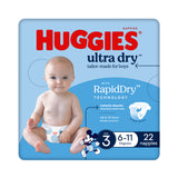 Huggies Ultra Dry Nappies Boy Size 3 (6-11kg) 22 Pack