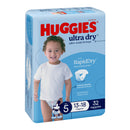 Huggies Ultra Dry Nappies Boys Size 5 (13-18kg) 32 Pack