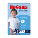 Huggies Ultra Dry Nappies Boys Size 5 (13-18kg) 32 Pack