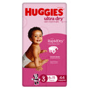 Huggies Ultra Dry Nappy Size 3 Girl 44 Pack