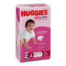 Huggies Ultra Dry Nappies Girl Size 4 (10-15kg) 36 Pack